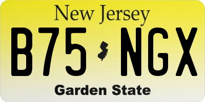 NJ license plate B75NGX