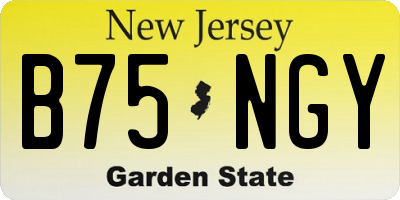 NJ license plate B75NGY