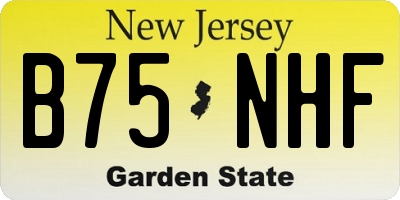 NJ license plate B75NHF
