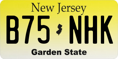 NJ license plate B75NHK