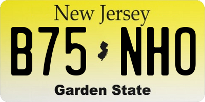NJ license plate B75NHO