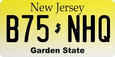 NJ license plate B75NHQ