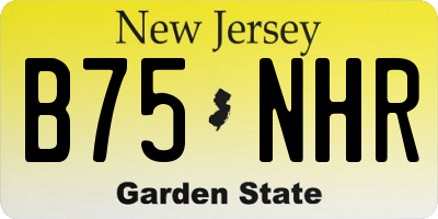NJ license plate B75NHR