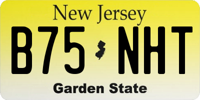 NJ license plate B75NHT