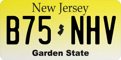 NJ license plate B75NHV