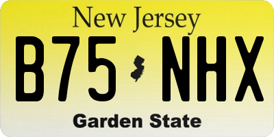 NJ license plate B75NHX