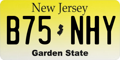 NJ license plate B75NHY