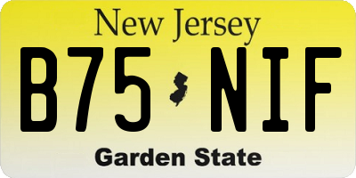 NJ license plate B75NIF
