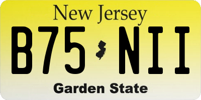 NJ license plate B75NII