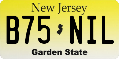 NJ license plate B75NIL