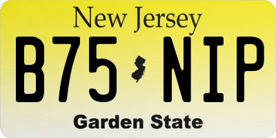 NJ license plate B75NIP