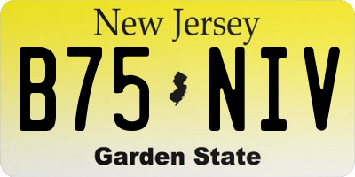 NJ license plate B75NIV