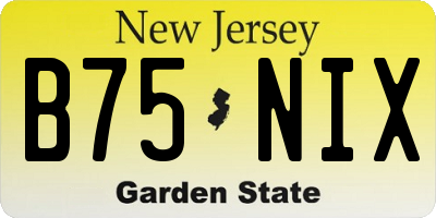 NJ license plate B75NIX