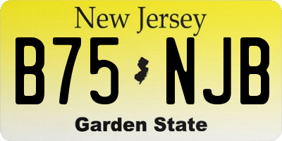 NJ license plate B75NJB