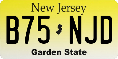 NJ license plate B75NJD