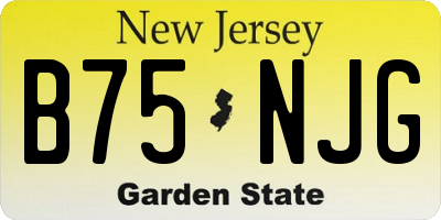 NJ license plate B75NJG