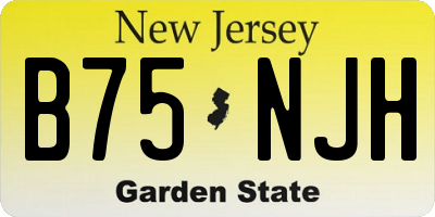 NJ license plate B75NJH