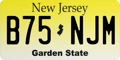 NJ license plate B75NJM