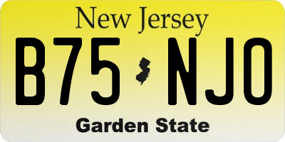 NJ license plate B75NJO