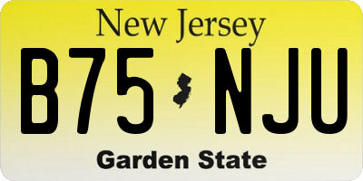NJ license plate B75NJU