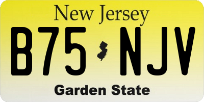 NJ license plate B75NJV