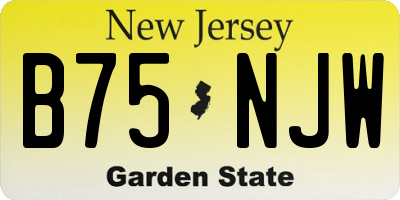 NJ license plate B75NJW