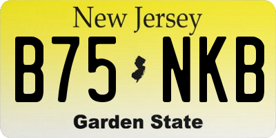 NJ license plate B75NKB