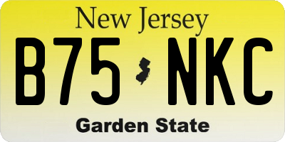 NJ license plate B75NKC
