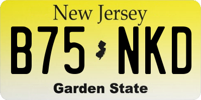 NJ license plate B75NKD