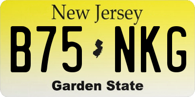 NJ license plate B75NKG