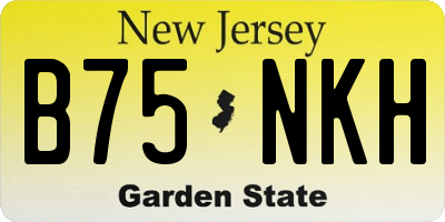 NJ license plate B75NKH