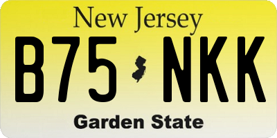 NJ license plate B75NKK