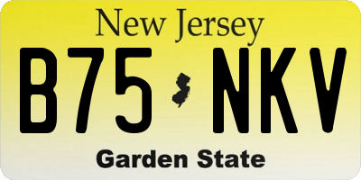 NJ license plate B75NKV