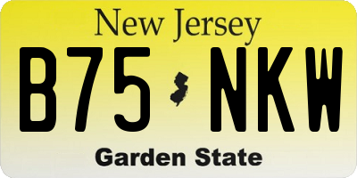 NJ license plate B75NKW