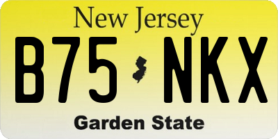 NJ license plate B75NKX