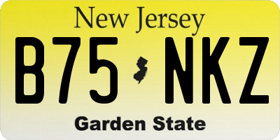 NJ license plate B75NKZ