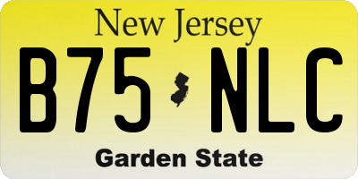 NJ license plate B75NLC