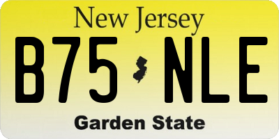 NJ license plate B75NLE