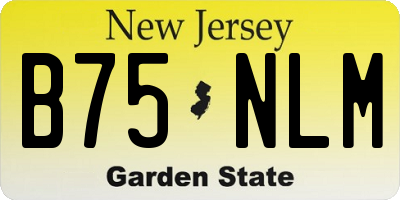NJ license plate B75NLM