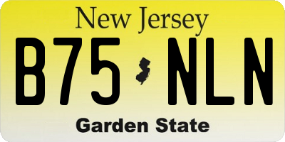 NJ license plate B75NLN