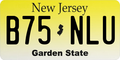 NJ license plate B75NLU