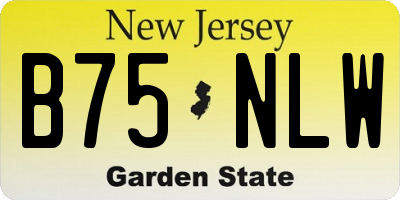 NJ license plate B75NLW