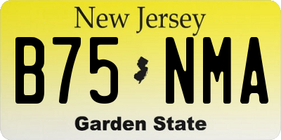 NJ license plate B75NMA