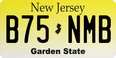 NJ license plate B75NMB