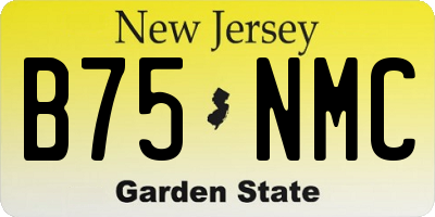 NJ license plate B75NMC