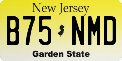 NJ license plate B75NMD