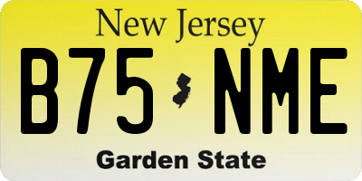 NJ license plate B75NME