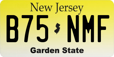 NJ license plate B75NMF