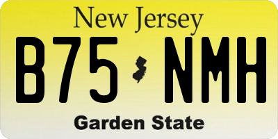 NJ license plate B75NMH