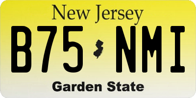 NJ license plate B75NMI